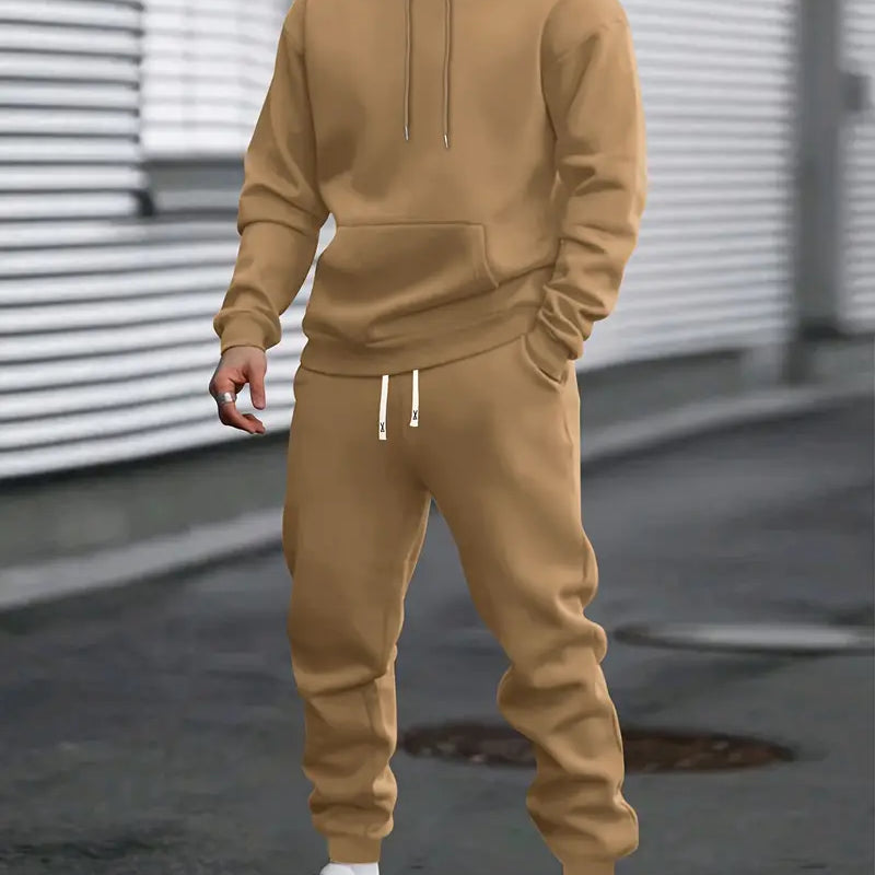 Męski Komplet Dresowy z Kapturem - Bluza i Joggersy