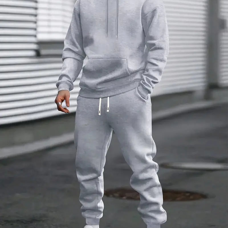 Męski Komplet Dresowy z Kapturem - Bluza i Joggersy