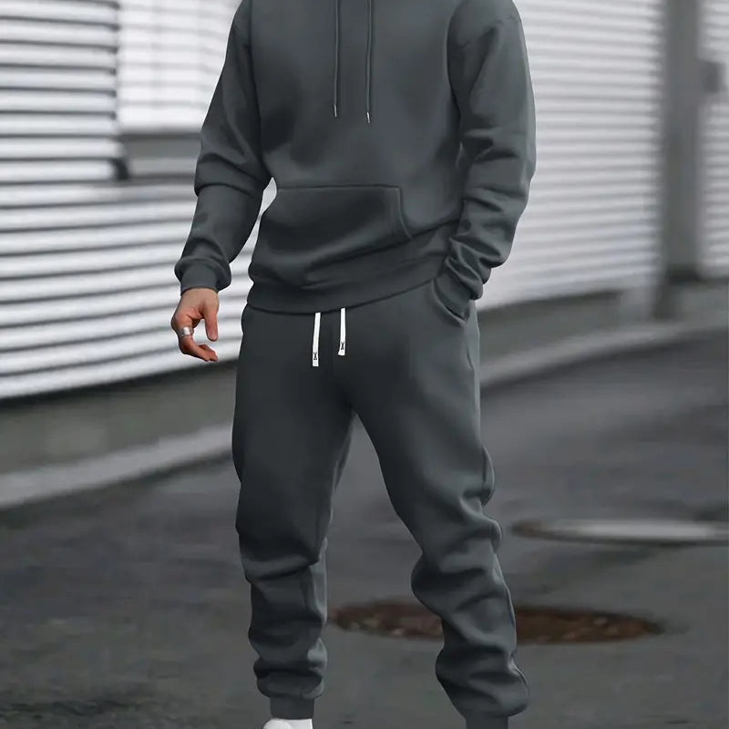 Męski Komplet Dresowy z Kapturem - Bluza i Joggersy