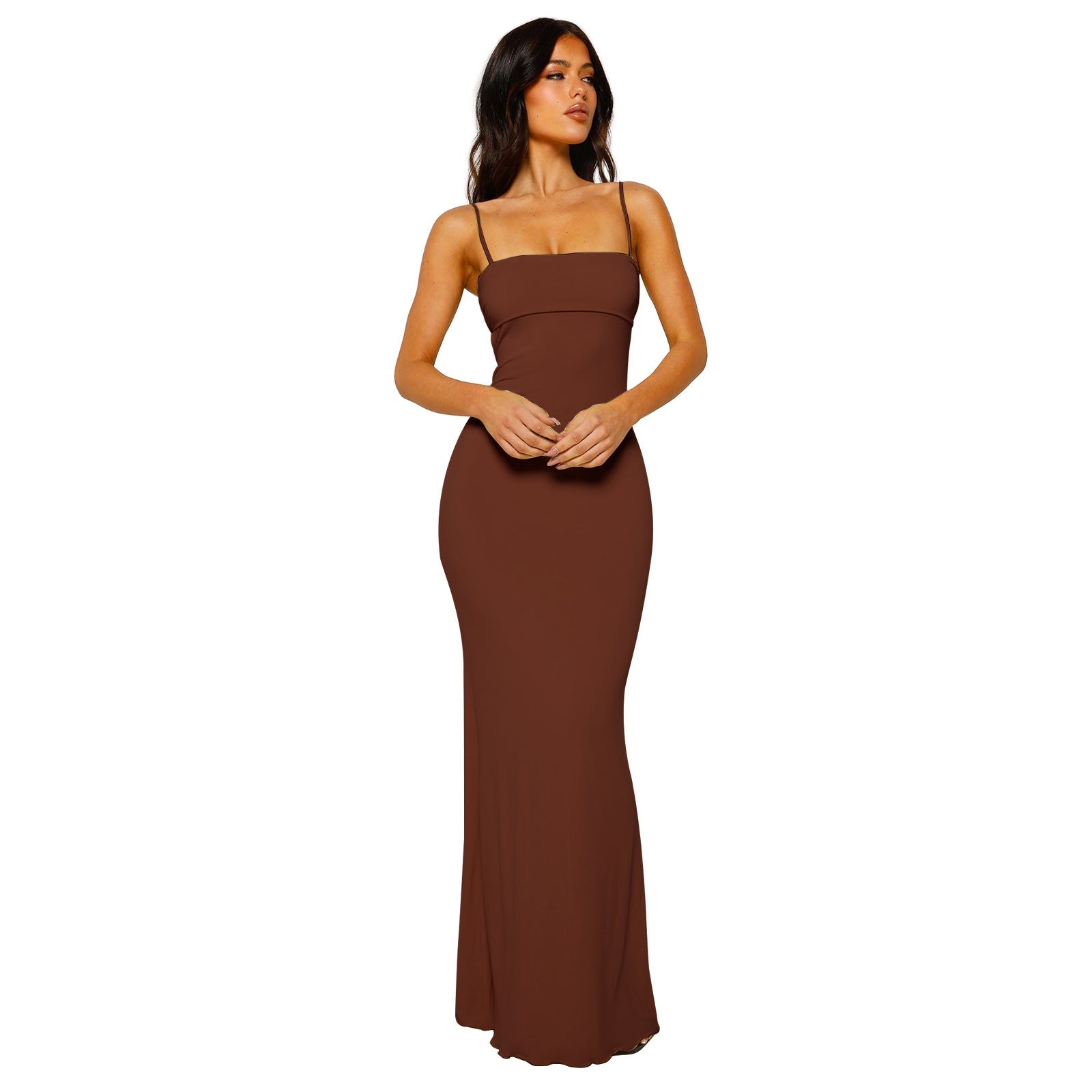Damska Sukienka Maxi Bodycon - Bez Pleców Elegancka Wieczorowa