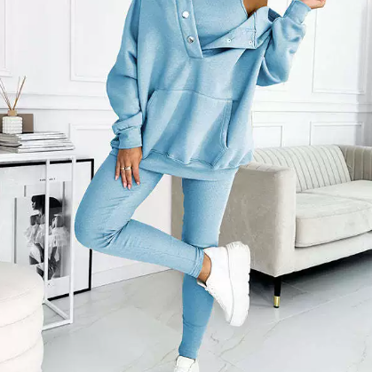 Damski 3-Częściowy Komplet - Kapuzenpullover, Top i Legginsy
