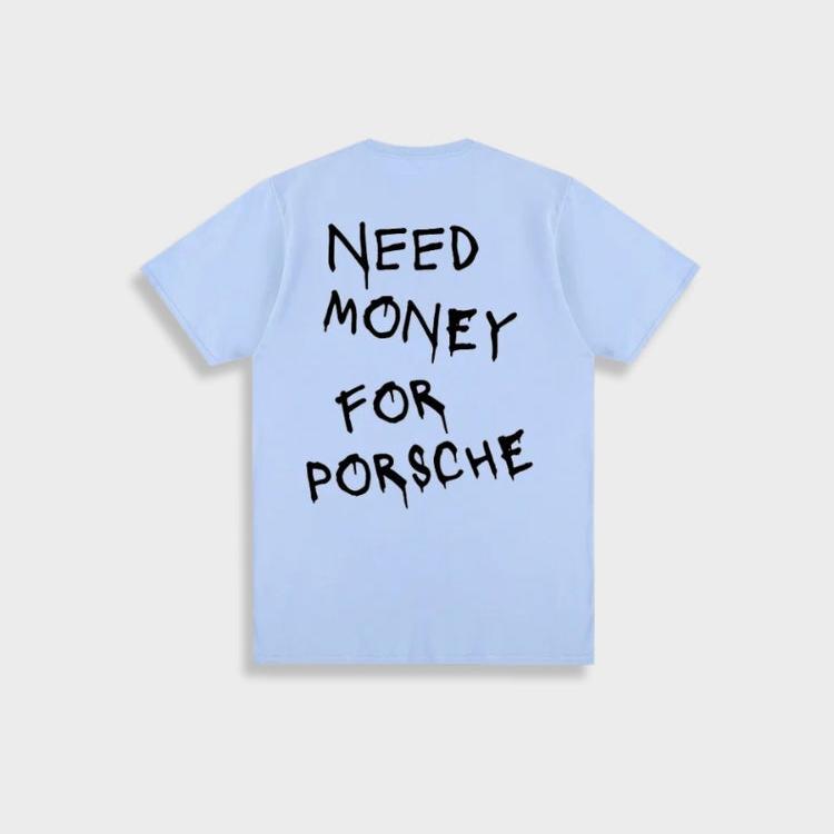 Męski T-shirt Vintage - ‘Need Money for Porsche’