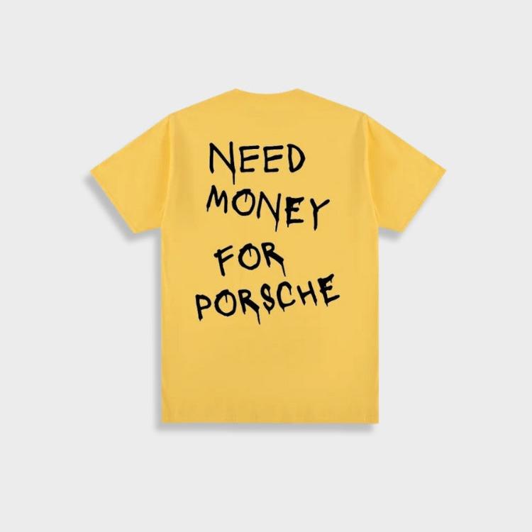 Męski T-shirt Vintage - ‘Need Money for Porsche’