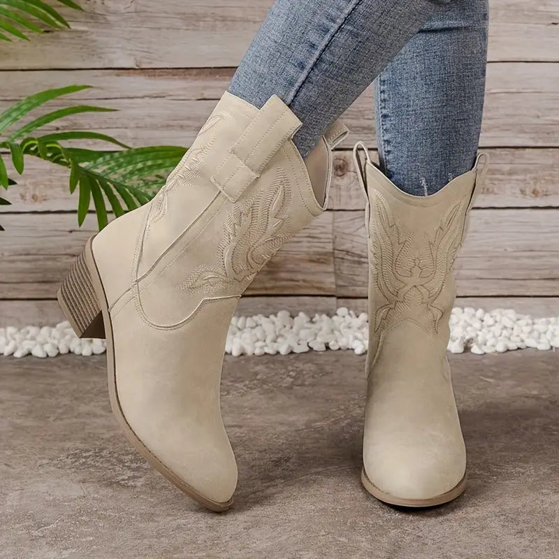 Damskie Skóra Kowbojki - Stylowy Wygodny Design Western