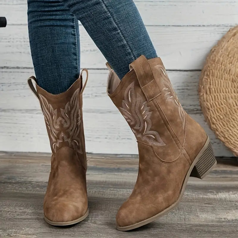 Damskie Skóra Kowbojki - Stylowy Wygodny Design Western