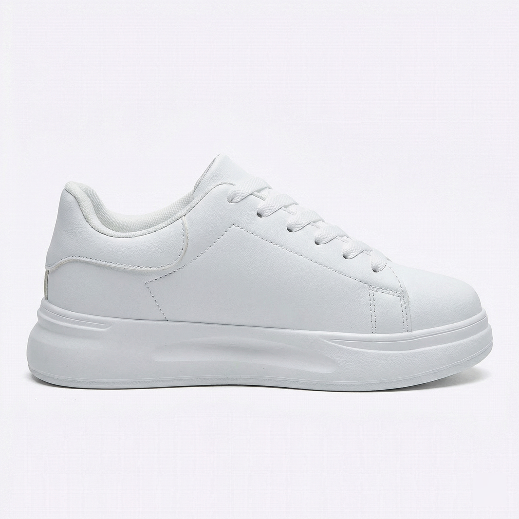 Damskie Sneakersy na Platformie - Sznurowane Zapięcie i Masywna Podeszwa