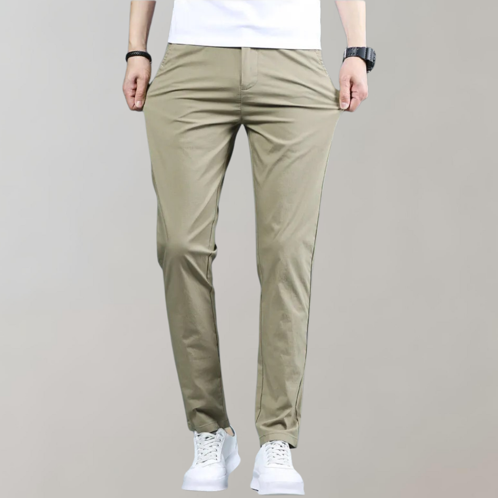 Męskie Elastyczne Spodnie do Pracy - O Kroju Slim Fit
