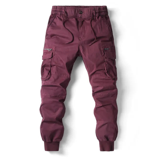 Męskie Spodnie Cargo - Joggery ze Ściągaczami