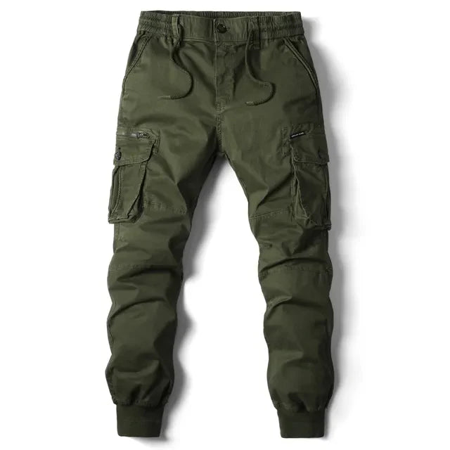 Męskie Spodnie Cargo - Joggery ze Ściągaczami