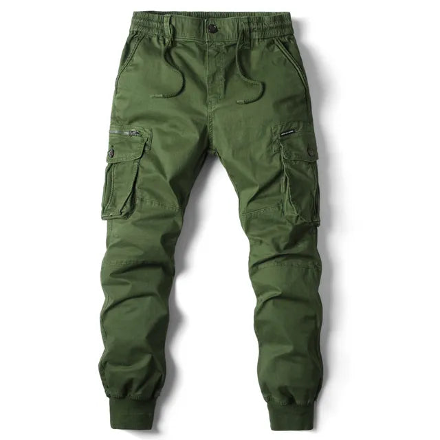 Męskie Spodnie Cargo - Joggery ze Ściągaczami