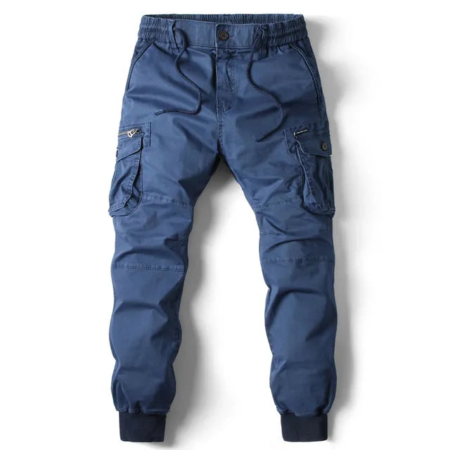 Męskie Spodnie Cargo - Joggery ze Ściągaczami