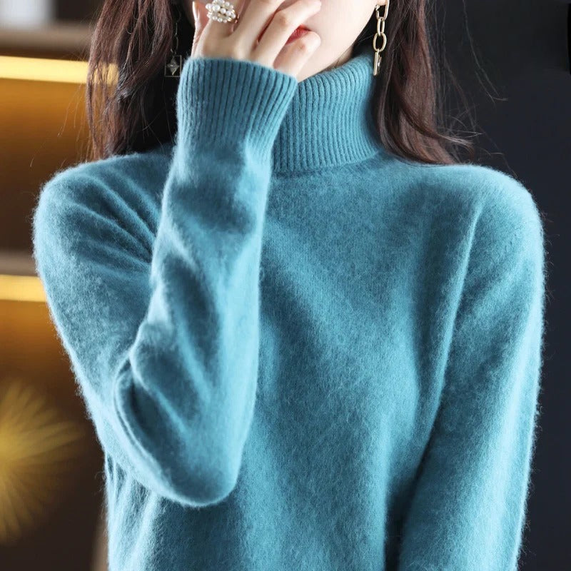 Damski Sweter Kaszmirowy Golf - Ciepły i Dopasowany