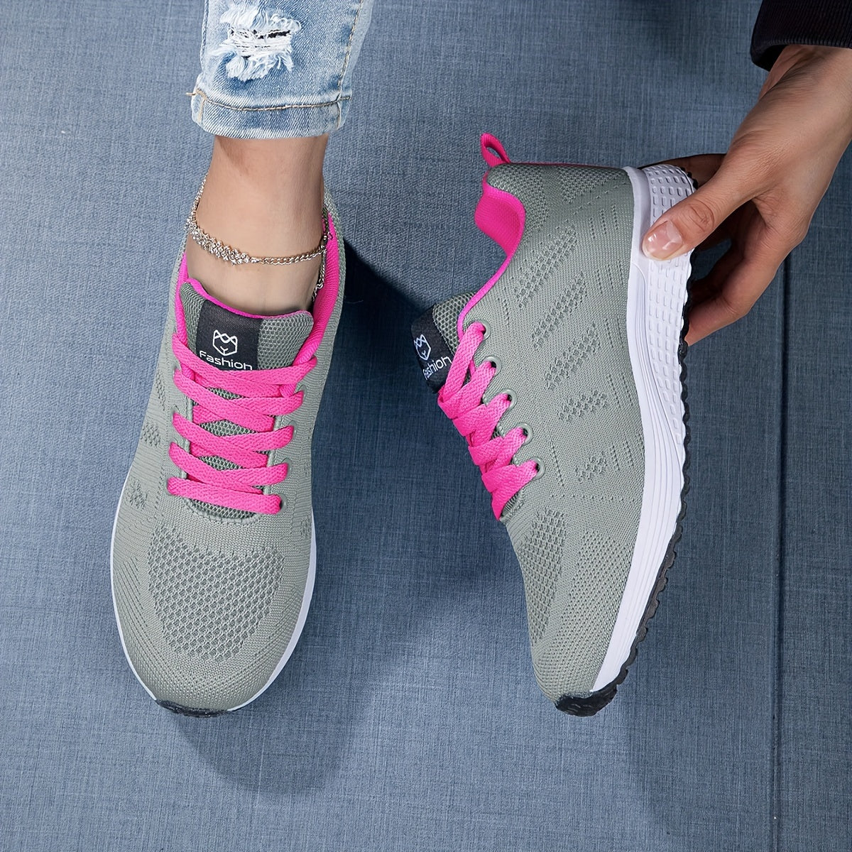Damskie Oddychające Sneakersy - Lekkie Komfort Sport