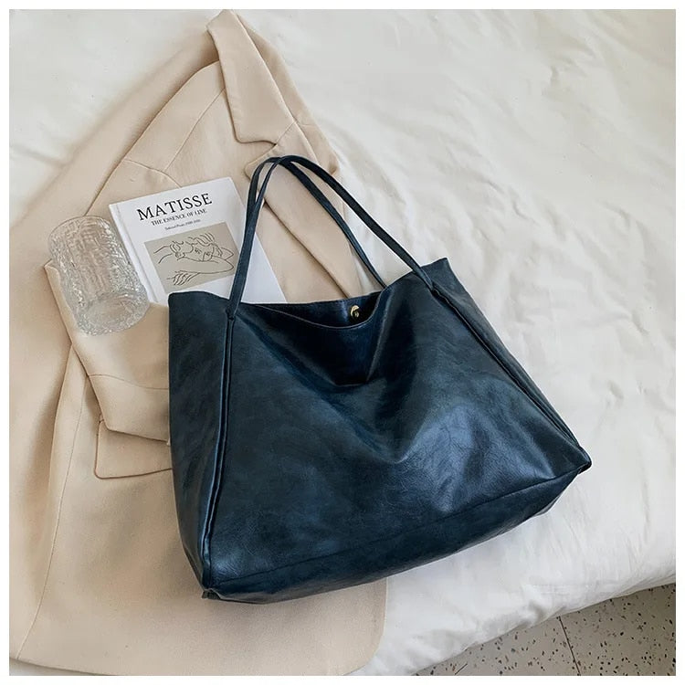 Damska Tote Bag na Ramię - Miękka Przestronna Skóra
