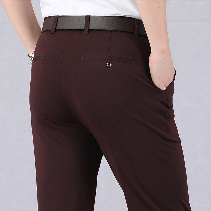 Męskie Elastyczne Spodnie do Pracy - o Kroju Slim Fit, ze Zwężaną Nogawką