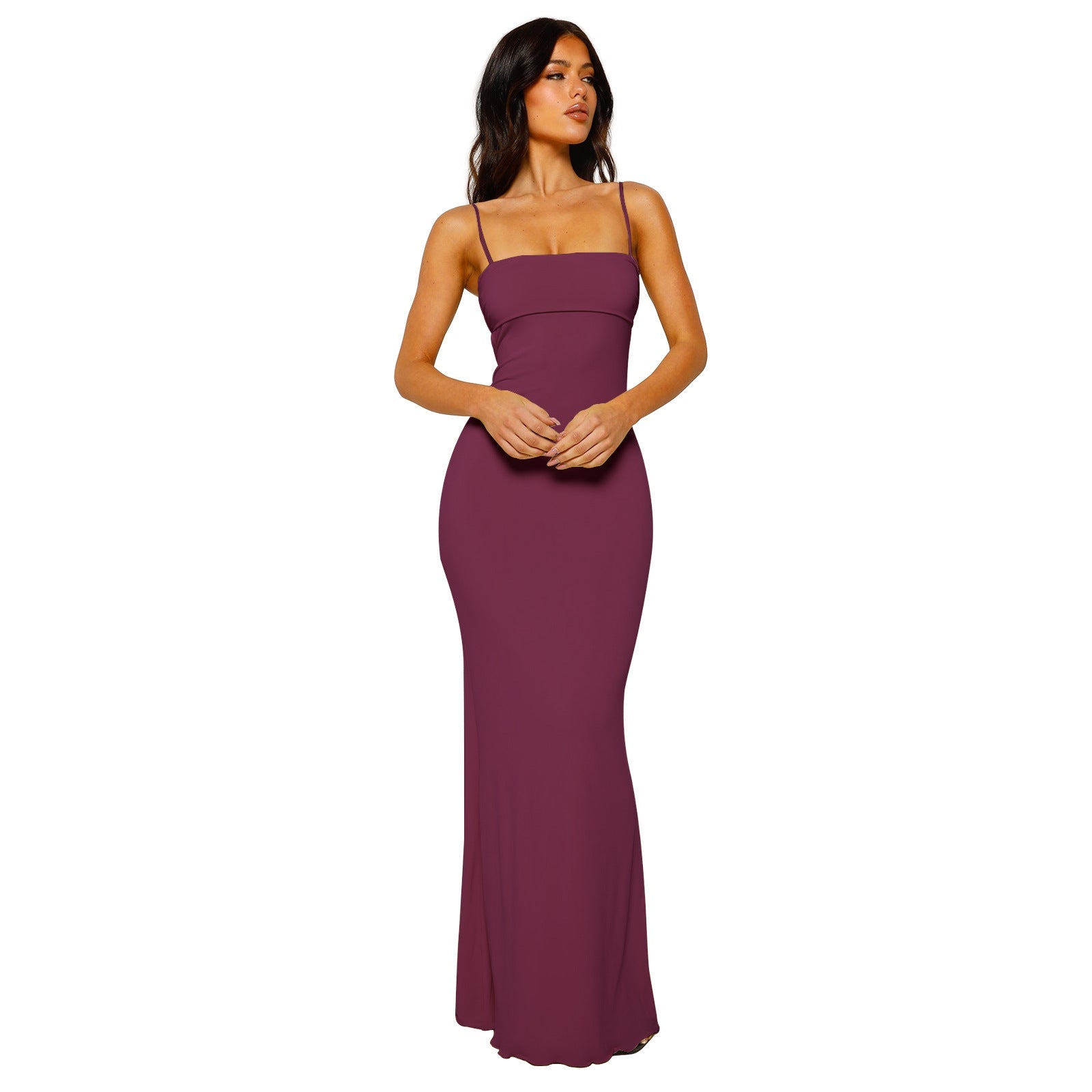 Damska Sukienka Maxi Bodycon - Bez Pleców Elegancka Wieczorowa